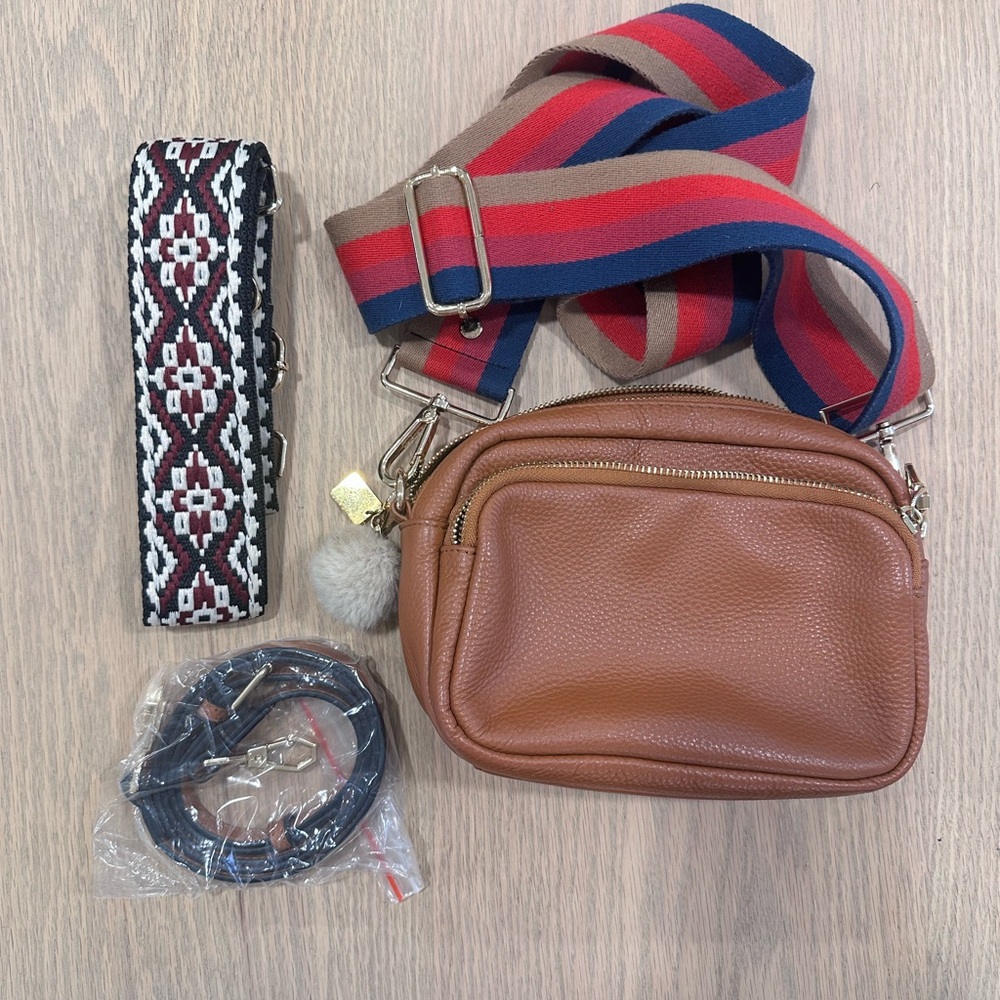 Brown Crossbody Bag with Adjustable Straps